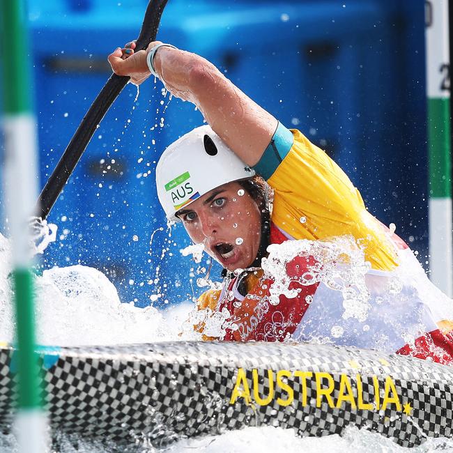 Australia's Jessica Fox during Qualifying for Canoe Slalom Kayak (K1) Women at the Whitewater Stadium at the Rio 2016 Olympic Games. Picture. Phil Hillyard