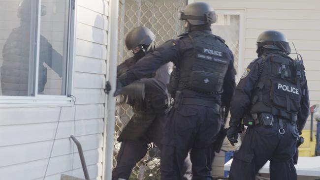 Police raid an ice lab in a suburban home. Picture: ABC