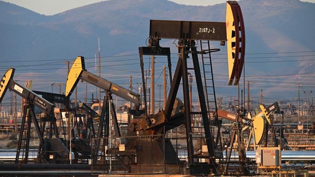 Active pump jacks at the South Belridge oilfield in California. Picture: AFP