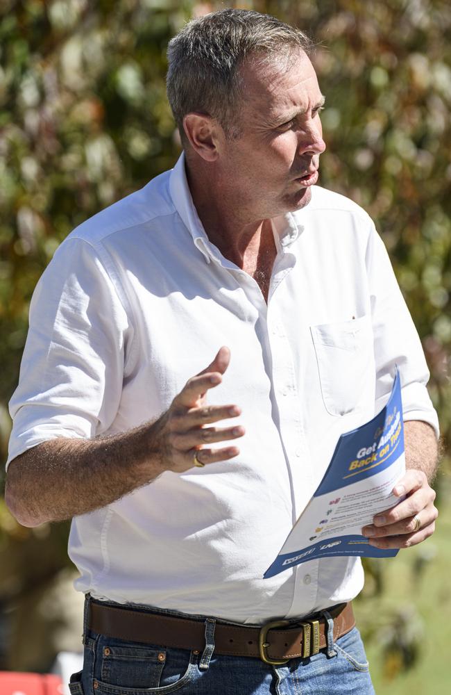 Groom MP Garth Hamilton outside pre-poll voting at The Annex, Friday, May 2, 2025. Picture: Kevin Farmer
