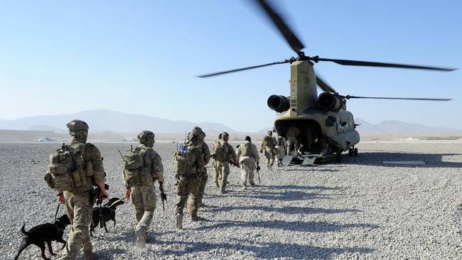 Special Operations Task Group soldiers and their partners from the Provincial Response Company prepare to depart Multi National Base Tarin Kot. Picture: Department of Defence