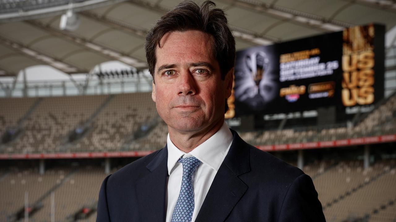 AFL boss Gillon McLachlan says the league is bracing for more pandemic struggles next season. Picture: AFL Photos/Getty Images