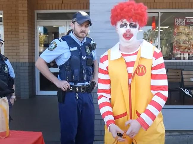 YouTuber 'Floppy' has raided eyebrows with a pop-up 'McRonald's' store outside Hungry Jack's stores. Picture: Floppy/ YouTube