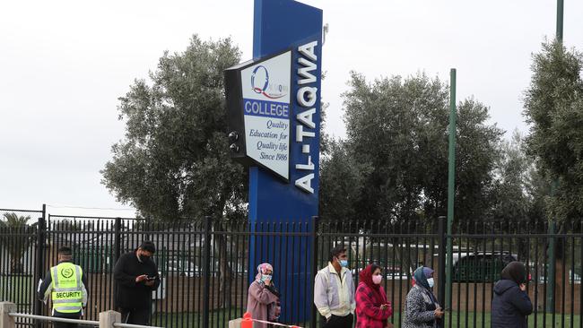 Al-Taqwa College in Truganina is where the state’s latest outbreak began. Picture: NCA NewsWire/David Crosling.