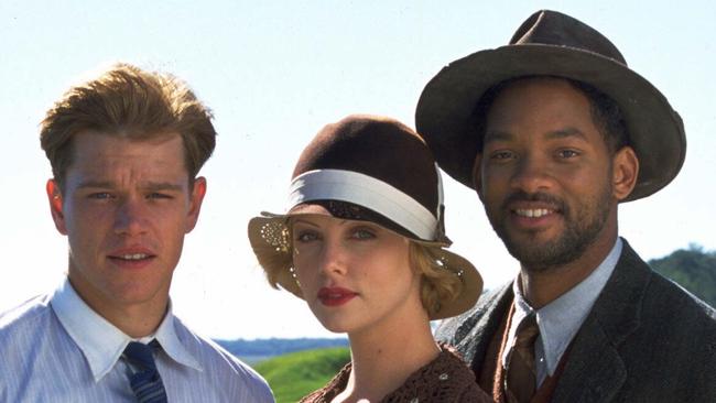 Matt Damon with Theron and Will Smith.