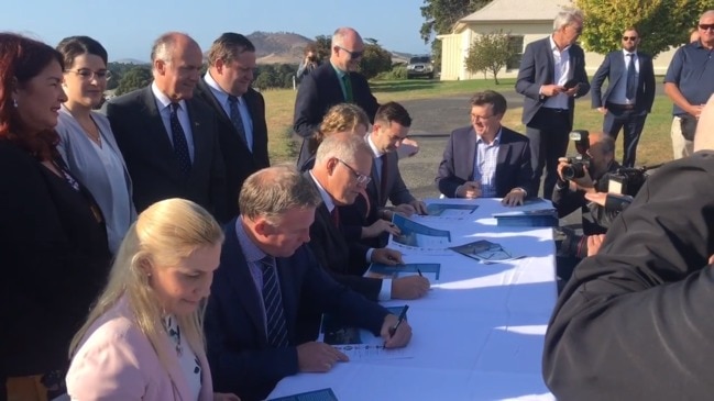 Prime Minister Scott Morrison at Hobart Airport