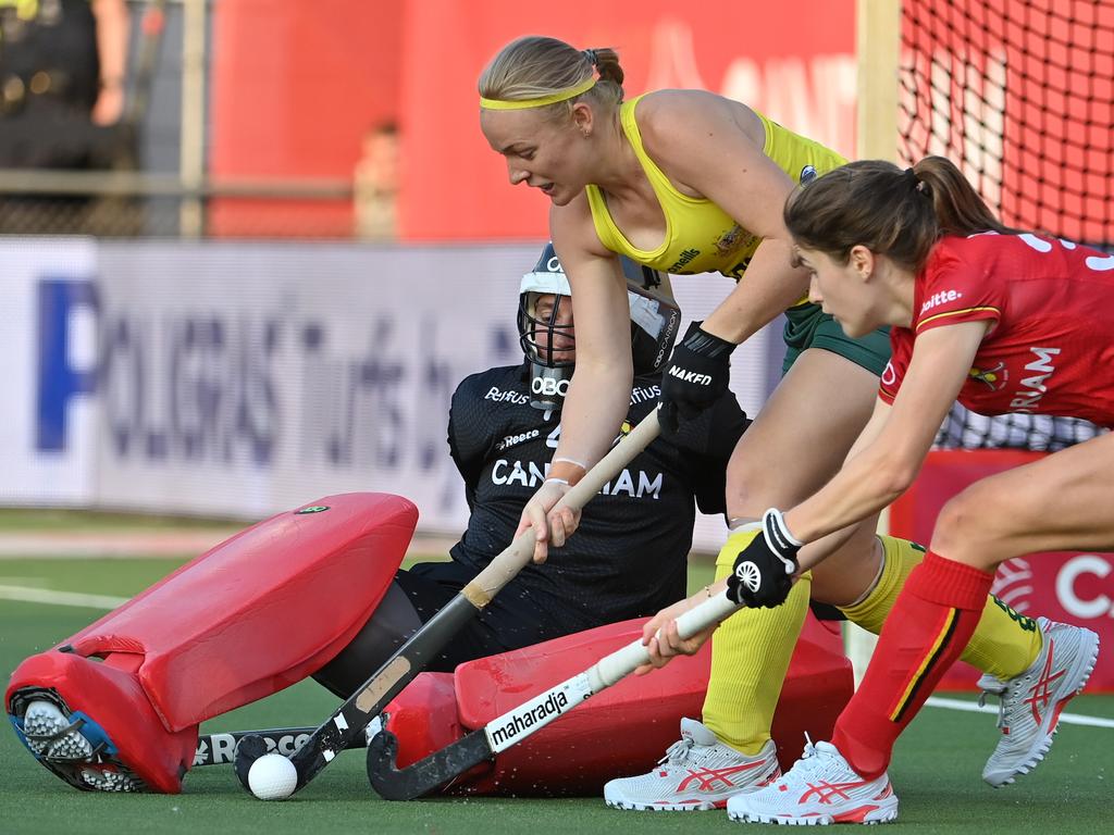 Courtney Schonell was involved in plenty of goalmouth action.