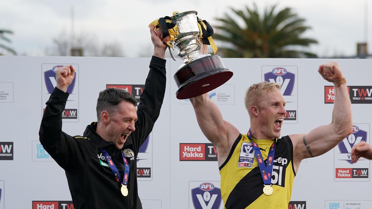 Craig McRae coached Richmond’s VFL side to a flag in 2019. Picture: AAP Image/Scott Barbour