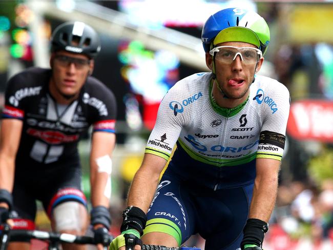 Tour de France - Stage 5 - Arras - Amiens. Orica GreenEDGE Simon Yates crosses the line. Photo Sarah Reed