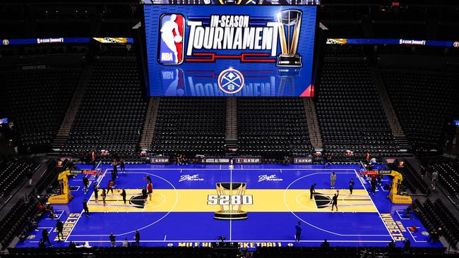 Denver’s court has a big strip down the middle. Photo: C. Morgan Engel/Getty Images/AFP.