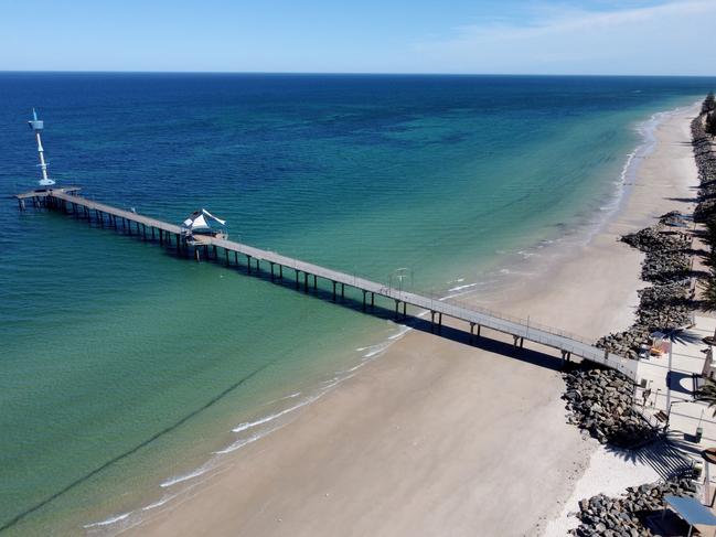 Brighton Jetty – perhaps the first time it’s been deserted on a warm November day. Picture: Kelly Barnes