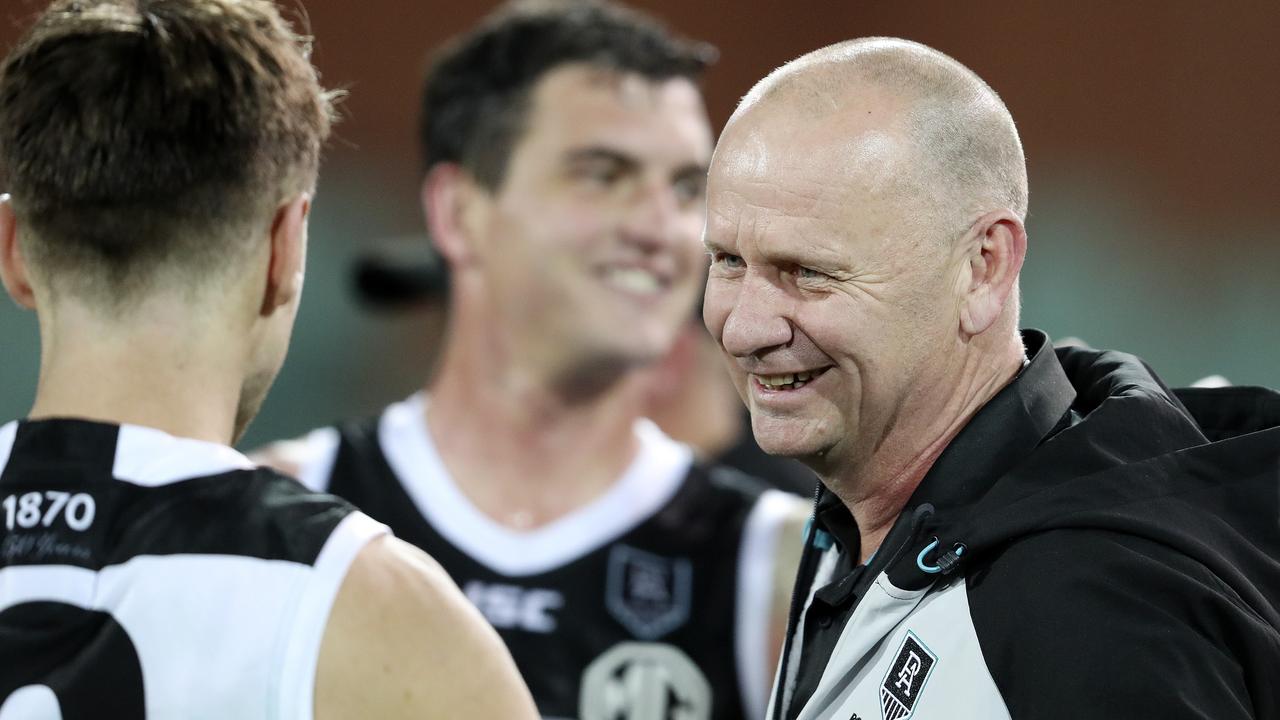 Ken Hinkley has Port Adelaide humming. Picture: Sarah Reed