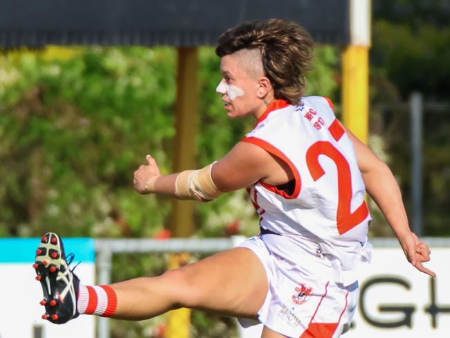 Naomi Celebre received a three-week ban for headbutting a Nightcliff player. Picture: Celina Whan/AFLNT Media.