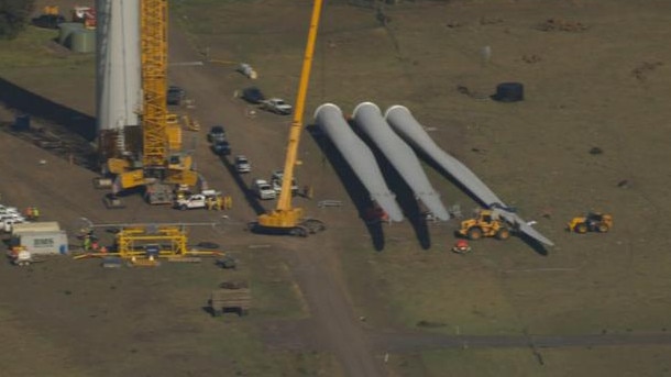 A person has died in an incident at a wind farm in Victoria's west. Picture: 7News