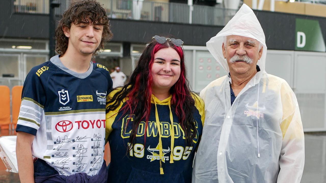 The Giess family head into Queensland Country Bank Stadium for the NRL All Stars on Friday night. Picture: Blair Jackson