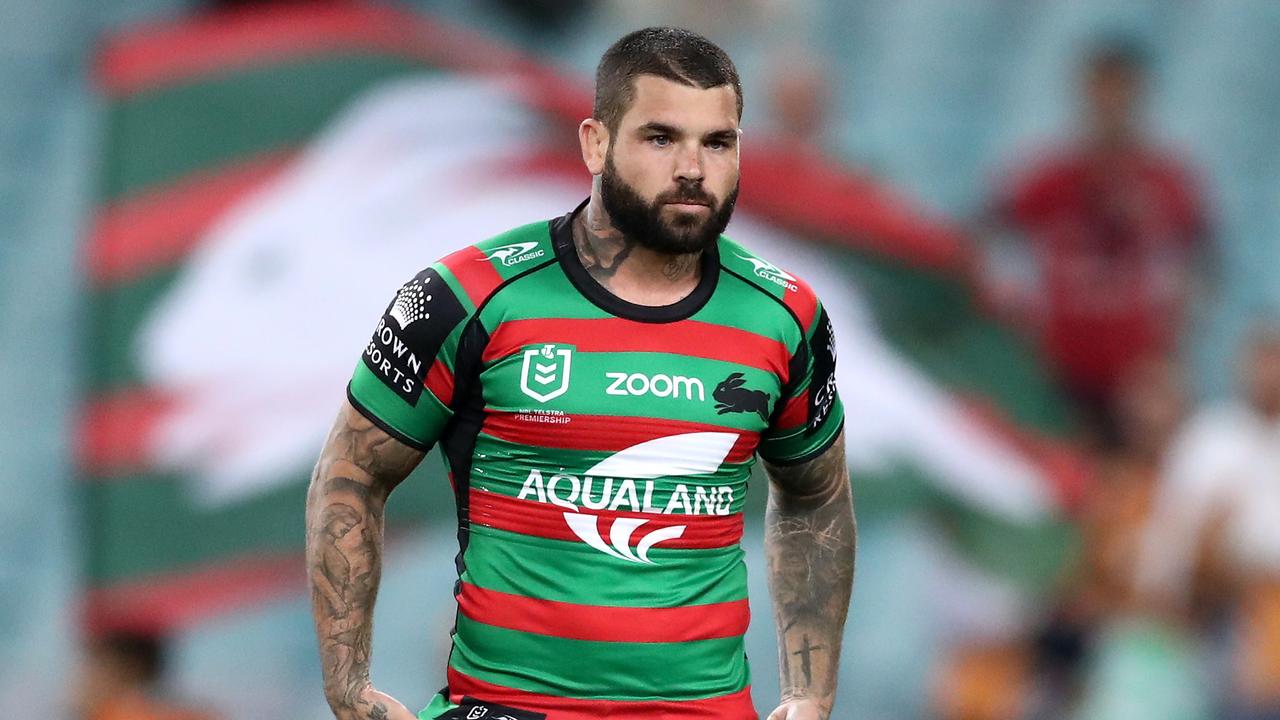 SYDNEY, AUSTRALIA - APRIL 08: Adam Reynolds of the Rabbitohs runs onto the field before the round five NRL match between the South Sydney Rabbitohs and the Brisbane Broncos at Stadium Australia on April 08, 2021, in Sydney, Australia. (Photo by Mark Metcalfe/Getty Images)