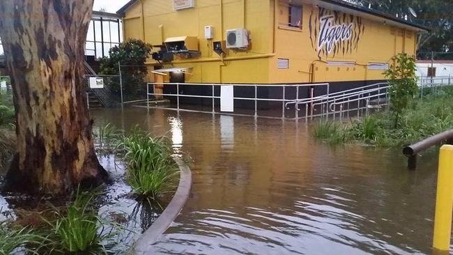 Redcliffe Tigers flooded at the weekend - pic from Facebook page