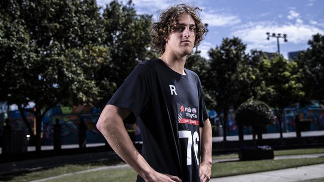 Luke Jackson poses for a photo at the Annual AFL draft profiles in Melbourne today. Picture: Wayne Taylor