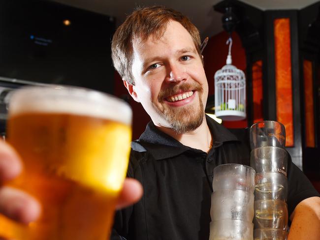 Monsoons manager Dean Johnston is working harder in the bar due to the drop in backpacker numbers for staff.