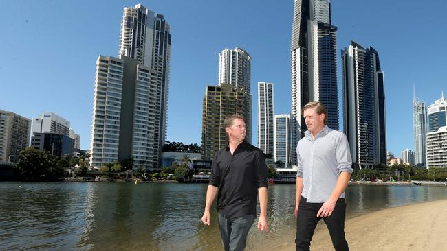 Pictured on Chevron Island L-R Brothers Shannon and Brandon Pollard, former owners of Tribeca restaurant are off to try their luck in New York. picture Mike Batterham