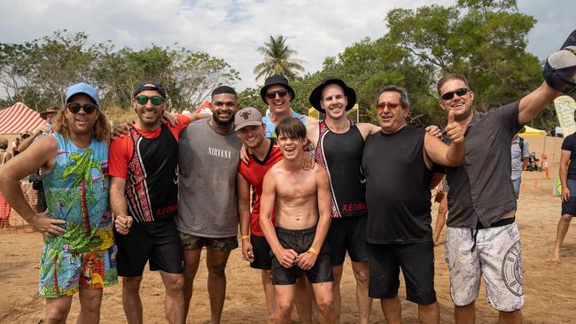 Techno Vikings tug of war winner at the Darwin Beer Can Regatta at Mindil Beach, 2023. Picture: Pema Tamang Pakhrin