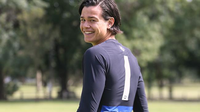 Jack Silvagni in his new No.1 guernsey. Picture: Wayne Ludbey