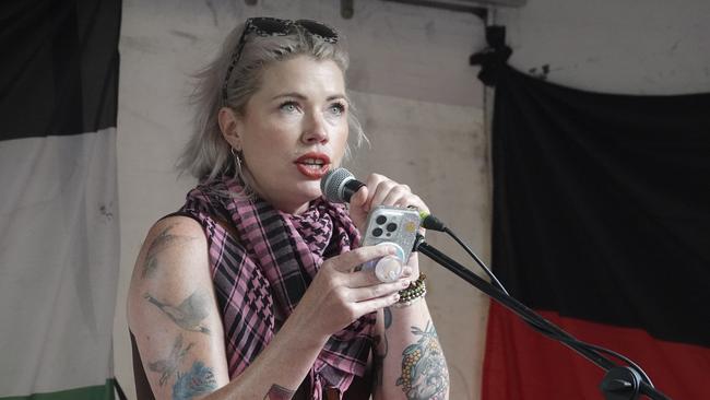 Clementine Ford at a Palestine rally in January. Picture: NCA NewsWire / Valeriu Campan