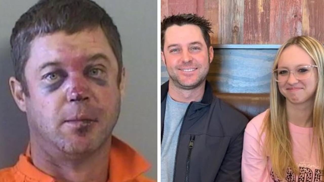 Oklahoma dad who fled car wreck, leaving 16-year-old daughter to die, seen with black eyes in mugshot.