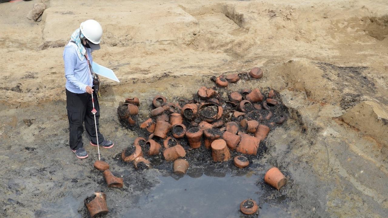 Some pottery was found in the grave also. Picture: Osaka City Cultural Properties Association