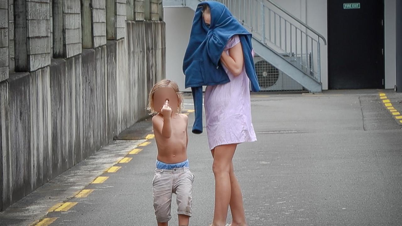 The tourist family accused of bad behaviour leaving the Hamilton District Court. Picture: Christine Cornege /NZ Herald