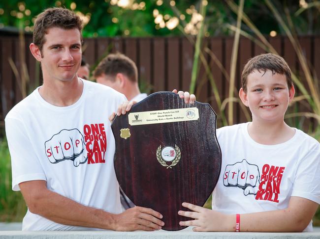 University Rats NTFL team have signed on Stop! One Punch Can Kill as a sponsor from R Jordy Meredith and  Tim Blakley.Picture GLENN CAMPBELL