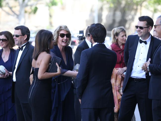 The VIP guests gathered together before boarding the boat. Picture: Stephen Cooper