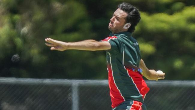 Pat Jackson bowling for Pines. Picture: Valeriu Campan