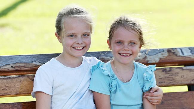 Evie and sister Mae. Picture: Brendan Radke