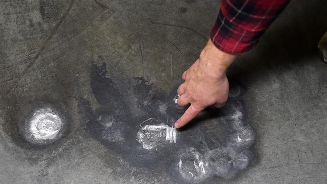 Water damage in the garage. Picture: Nicki Connolly/news.com.au