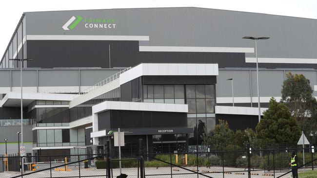 Staff at the Melbourne south regional distribution centre have been picketing the building. Picture: NewsWire/ David Crosling