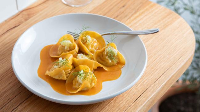 Prawn tortelli at Abbiocco in Highett. Picture: Supplied.