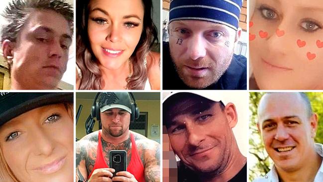 Jailed meth dealers, clockwise from top left: Rockhampton's Albert Thomas O’Neill; Townsville's Jadeen Joy Turner; Toowoomba's Benjamin John Moore Davies; Townsville's Jade Maree O’Neill; Bundaberg's Joshua Thomas Smith; Emu Park resident Shane Joseph O’Brien; Rockhampton's Darren Steven Burnell and Mackay's Emma Claire Jowsey.