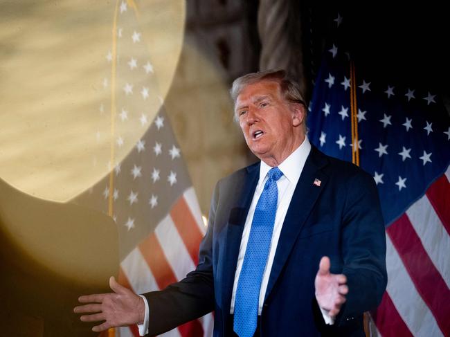 PALM BEACH, FLORIDA - DECEMBER 16: U.S. President-elect Donald Trump speaks at a news conference at Trump's Mar-a-Lago resort on December 16, 2024 in Palm Beach, Florida. In a news conference that went over an hour, Trump announced that SoftBank will invest over $100 billion in projects in the United States including 100,000 artificial intelligence related jobs and then took questions on Syria, Israel, Ukraine, the economy, cabinet picks, and many other topics.   Andrew Harnik/Getty Images/AFP (Photo by Andrew Harnik / GETTY IMAGES NORTH AMERICA / Getty Images via AFP)