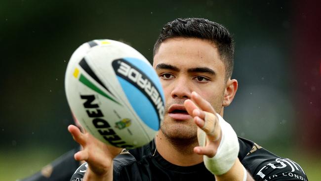 Rabbitohs player Dylan Walker and teammate Aaron Gray have been taken to hospital. Picture: Gregg Porteous