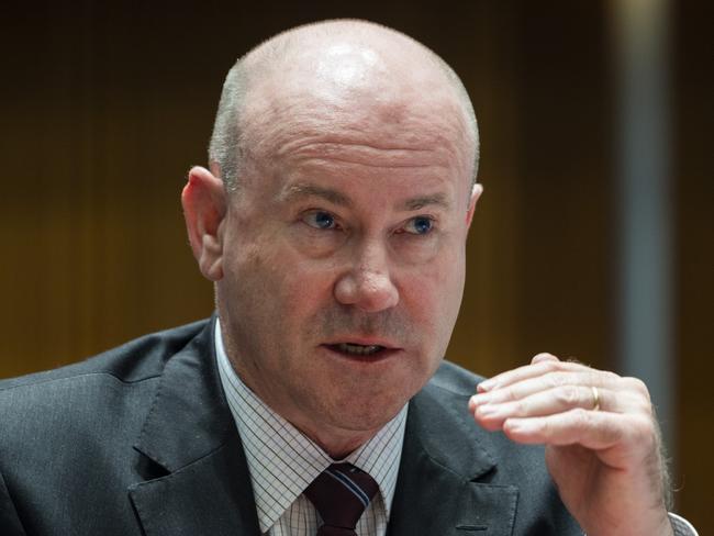 Defence department secretary Greg Moriarty at Senate Estimates on Wednesday. Picture: NCA NewsWire/Martin Ollman