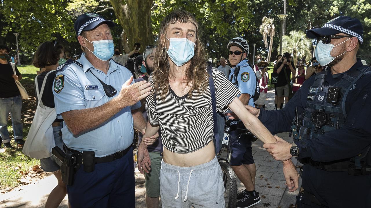 Four people were arrested in Sydney’s Hyde Park. Picture: Brook Mitchell/Getty Images.