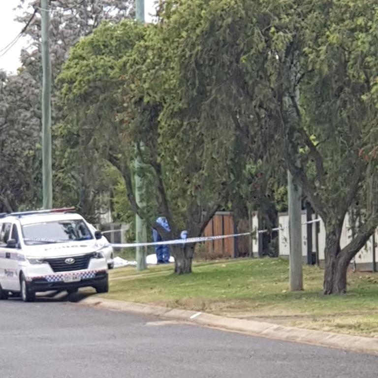 The scene in Wilsonton, Toowoomba, where a man died during a police arrest