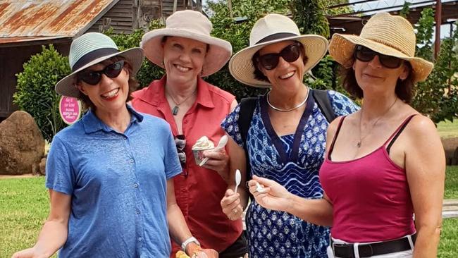 Lette, with her three sisters during a visit to Queensland early in 2019, has ‘... learnt to find happiness in small, real things’..