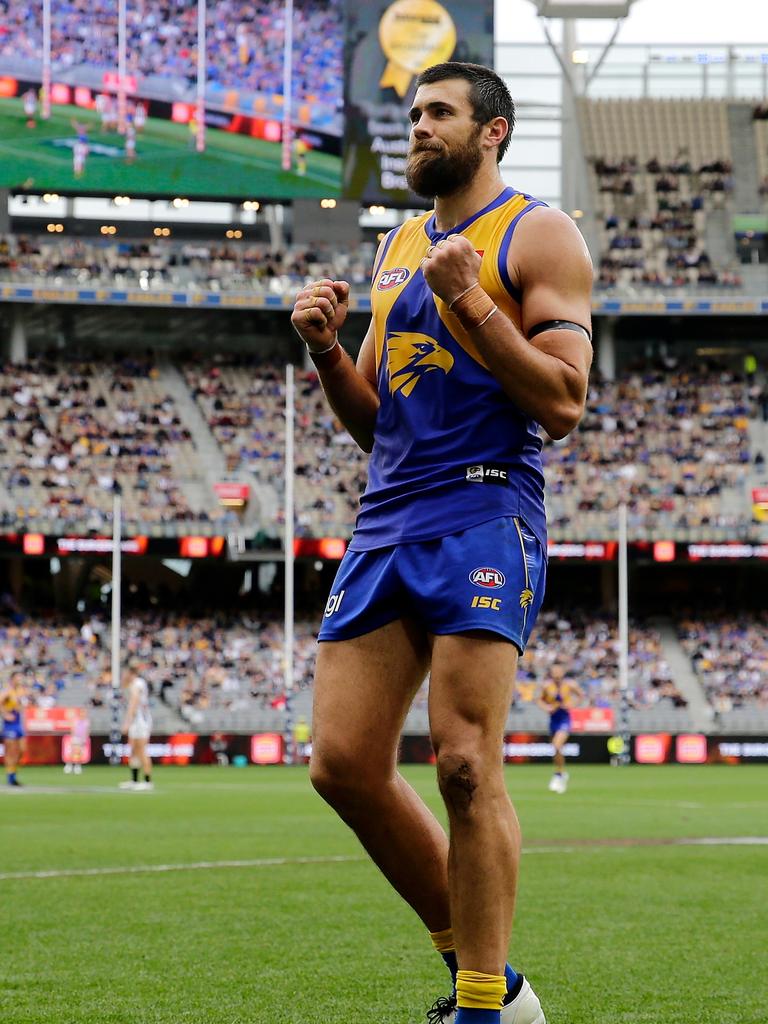 Josh Kennedy bagged seven goals on Sunday. (Photo by Will Russell/AFL Photos/via Getty Images)