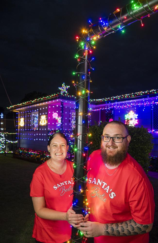 Sam and Karl Luxton at their Wilsonton Christmas lights display. Picture: Kevin Farmer