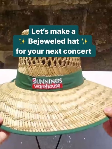 Bunnings shared how Swifties can create a “bejewelled” concert hat. Picture: Instagram@bunnings