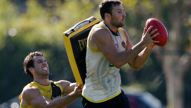 Toby Nankervis will lead the Tigers’ ruck division against Carlton. Picture: Wayne Ludbey