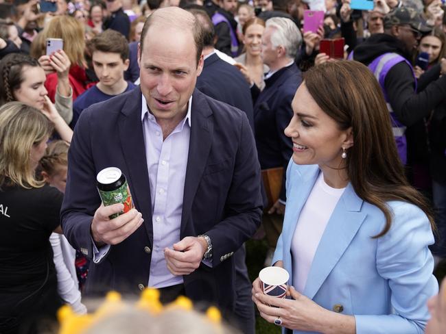 The Prince and Princess of Wales attended a street party. Picture: Andrew Matthews-WPA Pool/Getty Images