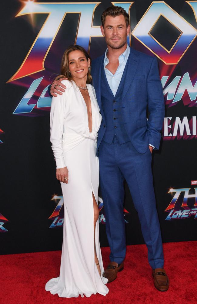 Pataky joined husband Chris Hemsworth on the red carpet. Picture: Valerie Macon/AFP